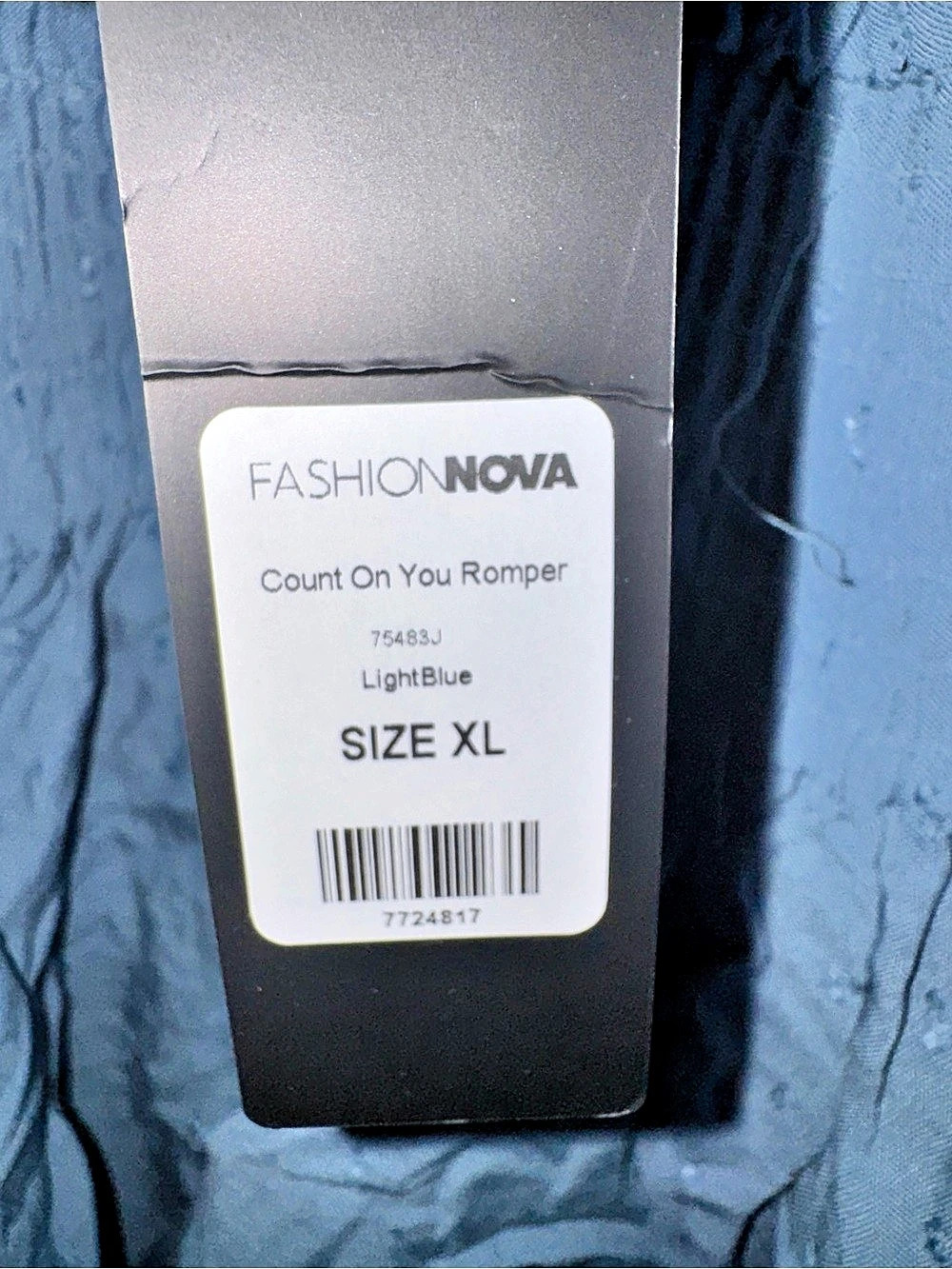 Fashion Nova Count On You Romper Light Blue Long Sleeve XL - Picture 4 of 5